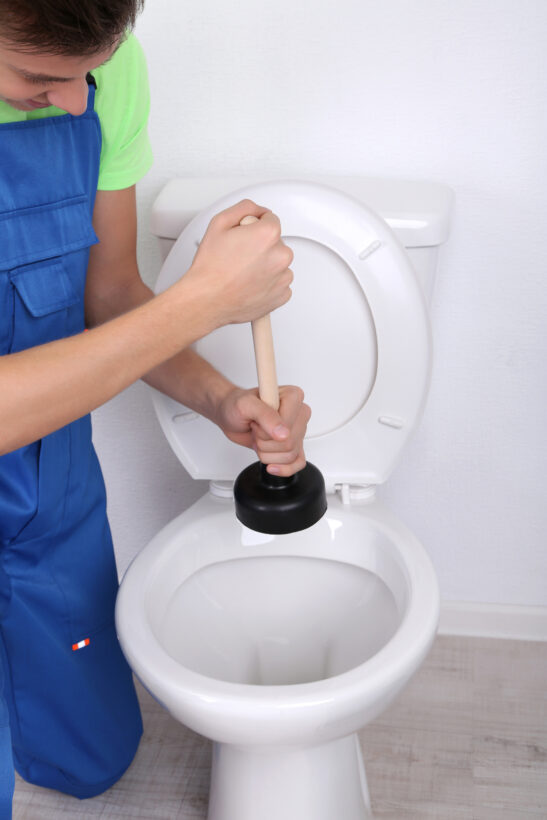 Plumber with clogged toilet plunger san francisco